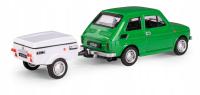 Samochód z przyczepą Daffi Niewiadów N250C Fiat 126p biały 1:43