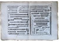 Медная пластина XVIII века оригинальная работа Дидро, духовые инструменты