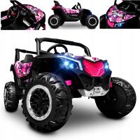 MOCNY UTV QUAD 4X45 WAT na akumulator 12V 7Ah LED-y Pilot kanapa skóra