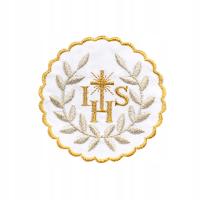 Emblemat Komunijny, Hostia IHS Haftowana, Naszywka do Alby Komunijnej