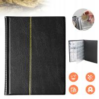 SKÓRZANY ALBUM DO KOLEKCJONOWANIA MONET, KIESZENIE NA MONETY, 250 KIESZENI