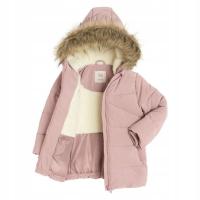 COOL CLUB kurtka zimowa z kapturem dziewczęca różowa futerko sheepboa 134