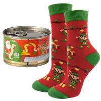 Skarpetki dziecięce świąteczne ELFY 30-35 5J Socks w puszce prezent