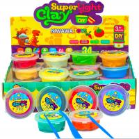 Magiczna plastelina masa plastyczna Piankolina Claydoll 24 sztuki + Nożyki