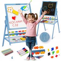 ДЕТСКАЯ ДВУХСТОРОННЯЯ ОБУЧАЮЩАЯ ДОСКА МАГНИТНАЯ МЕЛОВАЯ ДОСКА АКСЕССУАРЫ