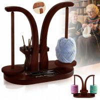 DREWNIANY UCHWYT NA WŁÓCZKĘ STOJAK DO ROBIENIA DRUTACH SZYDEŁKOWANIA MAGNES