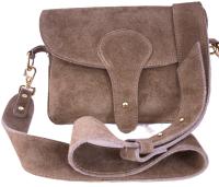 Zamszowa Torebka włoska MOKKA nerka listonoszka MAXI DUŻA WERSJA Pelle