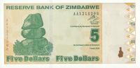 Zimbabwe - 5 Dollars - 2009 - P93 - St.1