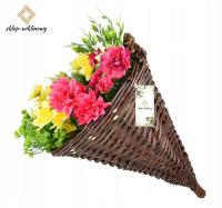 Kosz na Kwiaty do powieszenia Kwietnik wiszący z wikliny Osłonka