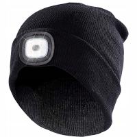 ЗИМНЯЯ ТЕПЛАЯ ТЕПЛАЯ ШАПКА СО СВЕТОДИОДНЫМ ФОНАРИКОМ, ВЯЗАНАЯ АКРИЛОВАЯ ЗАРЯДКА ЧЕРЕЗ USB