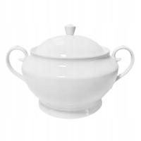 Waza porcelanowa 2,5 l z pokrywą – klasyczna biała, elegancka