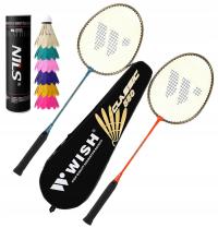 2 Rakiety W Pokrowcu + 6 Lotek Piórkowych Do Gry Rekreacyjnej W Badmintona