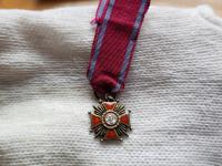 II RP Stanisław Owczarski Złoty Krzyż Zasługi Miniatura Srebro Sygnowane