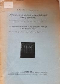 Obniżanie się z wiekiem tempa nieśności u kury domowej 1928