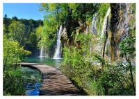 FOTOTAPETA KRAJOBRAZ WODOSPAD NATURA WIDOK POMOST TAPETA ŚCIENNA 368x254