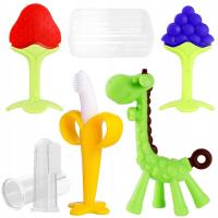 6x GRYZAK BANAN SZCZOTECZKA TRENINGOWA MASUJĄCA SILIKONOWY GRYZAK PREZENT