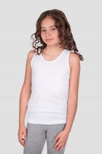 Podkoszulka dziewczęca - biała , prążek