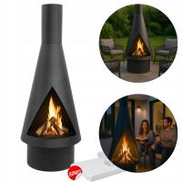 Duży nowoczesny dekoracyjny kominek ogrodowy palenisko 190x72cm FS-4 GRATIS