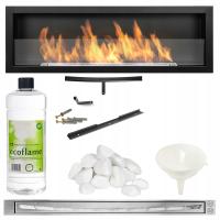 Биокамины с стеклом S-Line 120x40cm черный 1200x400