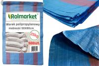 Worki 500szt Worek polipropylenowy 25kg 50x80 cm na Węgiel Gruz Ekogroszek