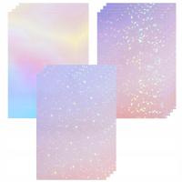 Papier holograficzny samoprzylepny A4 zestaw 12 szt. folia przezroczysta