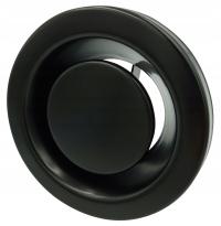 ANEMOSTAT WYWIEWNY 160mm CZARNY PŁASKI MAT Z RAMKĄ KOŁNIERZEM USZCZELKĄ