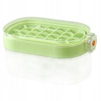 Kostkarka do lodu z pojemnikiem na lód Ice Cubes Tray z łyżeczką Sturdy Press zielona