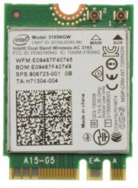 Moduł Bluetooth, WiFi Intel Wireless-AC 3165 3165NGW 806723-001