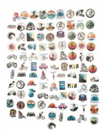 Zestaw 100 kolorowych naklejek rowerowych MIX