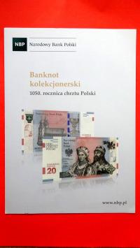 Folder 20 zł 2016,CHRZEST POLSKI,stan I-
