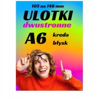 ulotki dwustronne a6 2000 sztuk kreda 130 gram
