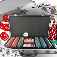 Классический набор для покера 300 шт фишек 2 колоды покер чемодан 5X куб