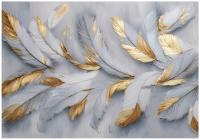 FOTOTAPETA PIÓRA GLAMOUR ZŁOTY SYPIALNIA SALON TAPETA FLIZELINA 400x280