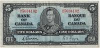 17.db.Canada, 5 Dolarów 1937, P.60.c, St.3+