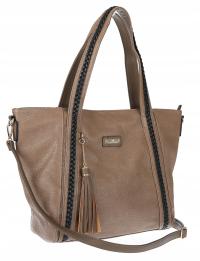 Torebka damska shopper A4 elegancka torba duża na ramię CH778 Brązowa