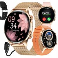 Smartwatch Damski Zegarek Wodoodporny Menu PL Rozmowy Smart Watch + 4 Paski