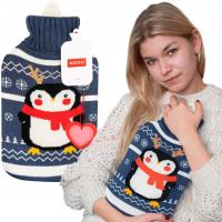 SOXO termofor pingwin sweterek w pokrowcu 1,8L prezent dla żony na święta