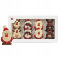 Świąteczne figurki Św. Mikołaje i renifery z belgijskiej czekolady prezent