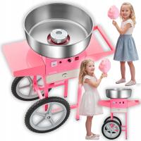 ELEKTRYCZNA MASZYNA DO ROBIENIA WATY CUKROWEJ MOBILNA Z WÓZKIEM KOMERCYJNA