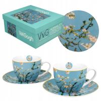 Komplet 2 filiżanek 250ml Van Gogh Almond Blossom Na kawę herbatę w pudełku