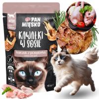 ПАН МЯСО ВЛАЖНЫЙ КОРМ ДЛЯ КОШЕК САШЕ КУСОЧКИ КУРИЦЫ С ПЕРЕПЕЛОЙ 85Г