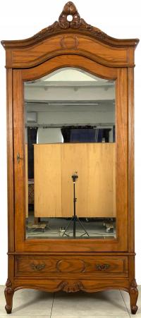STYLOWA SZAFA JEDNODRZWIOWA Z LUSTREM LUDWIK ROCAILLE LITY DĄB FRANCJA 2196