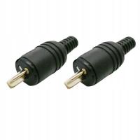 2pcs 2 Pin Connector Male HIFI Speaker Tools Power Signal Audio Black Plug