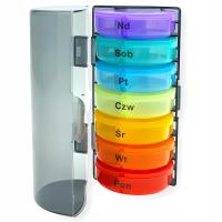 КОНТЕЙНЕР, КОРОБКА, КАССЕТА, ОРГАНАЙЗЕР ДЛЯ ЛЕКАРСТВ, 7 ДНЕЙ, ПОЛЬСКИЕ НАДПИСИ