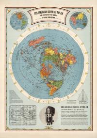 Mapa CBS American School of the Air - płaska ziemia - 70x50cm