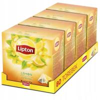 Zestaw Lipton herbata czarna aromatyzowana Cytryna piramidki 4x20 szt. 136g