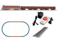 Piko-57138 Zestaw Startowy (na nasypie): Spalinowóz BR119 + 3 wagony towaro