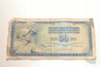 Stary banknot 50 Dinarów Dinara Jugosławia 1968