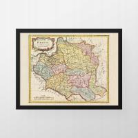 Stara Mapa Polski - de Vaugondy 1762r - 91x61