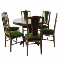 Antyk piękny stylowy włoski rozkładany stolik stół oraz 6 krzeseł